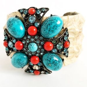 Genuine Alligator custom jewelry Turquoise cuff